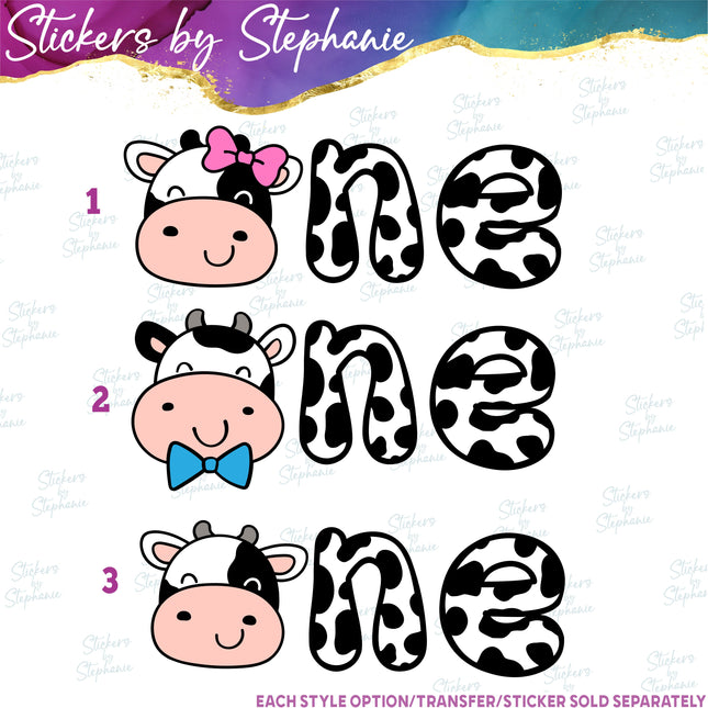 (s04-221) One Cow Face Iron-On Transfer