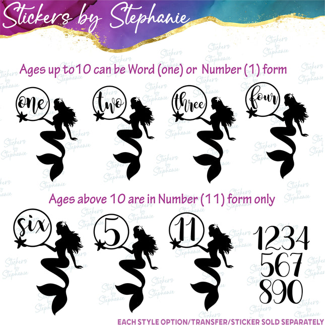 (s03-521) Mermaid Age One Two Iron-On Transfer
