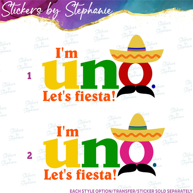 (s04-223) I'm Uno Let's Fiesta Iron-On Transfer
