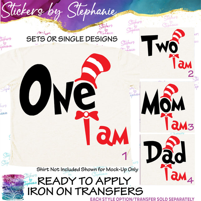 (s03-524) One Two Mom Dad I Am Iron-On Transfer