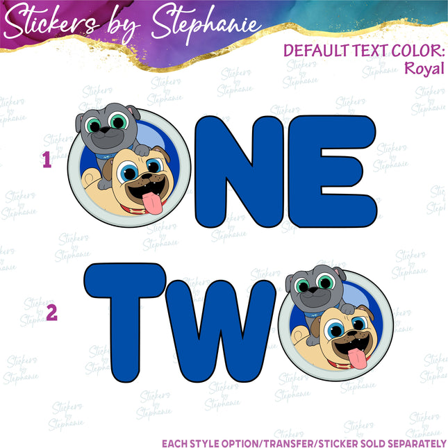 (s04-224) One, Two, Puppy Pals Iron-On Transfer