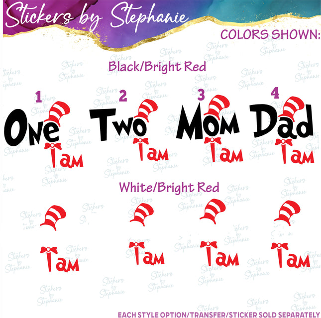 (s03-524) One Two Mom Dad I Am Iron-On Transfer