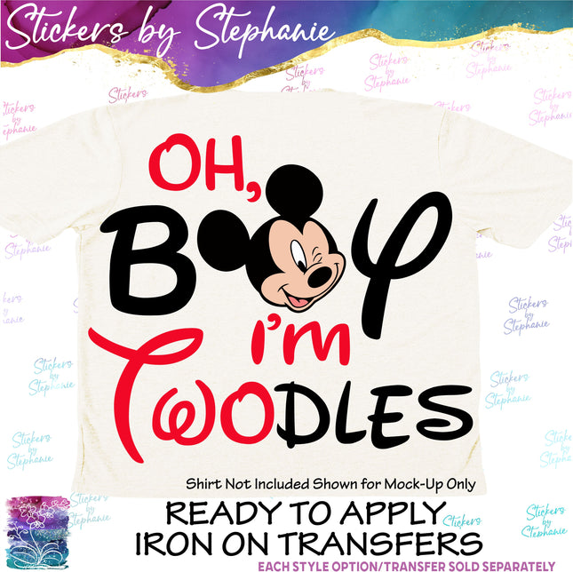 (s04-225) Oh Boy I'm Twodles Two Iron-On Transfer
