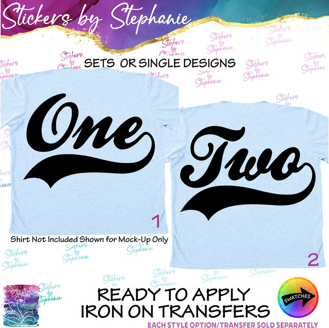 (s03-525) One Two Iron-On Transfer