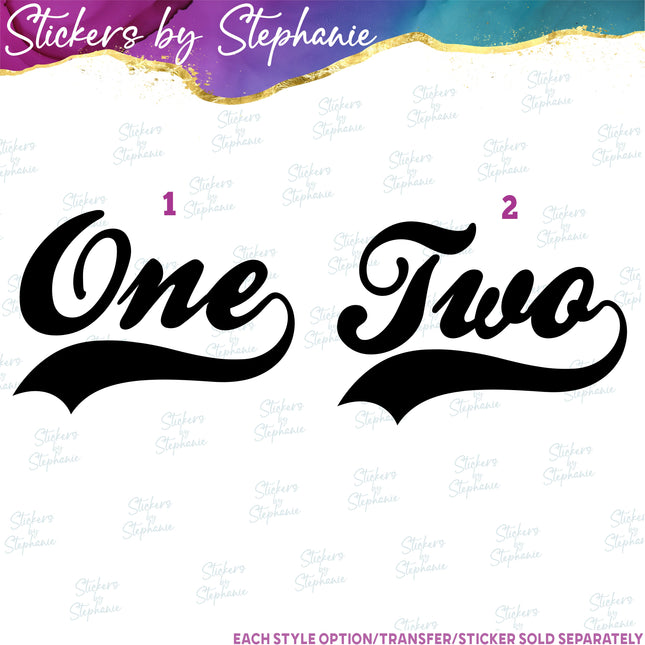 (s03-525) One Two Iron-On Transfer