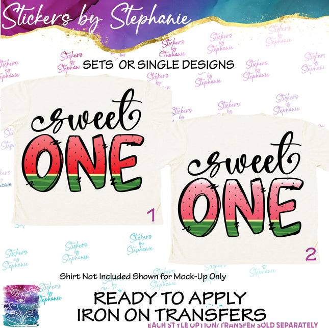 (s04-226) Sweet One Watermelon Iron-On Transfer