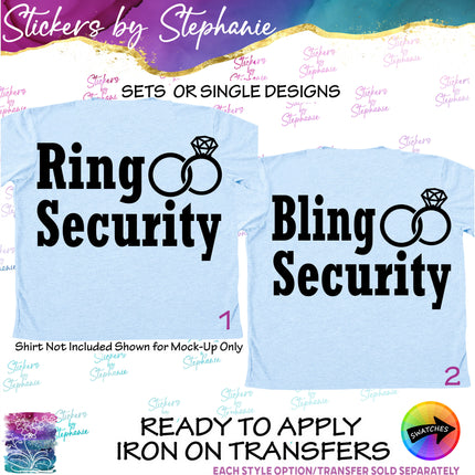 (s03-403) Ring Security Bling Iron-On Transfer or Sticker