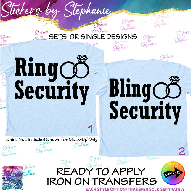 (s03-403) Ring Security Bling Iron-On Transfer