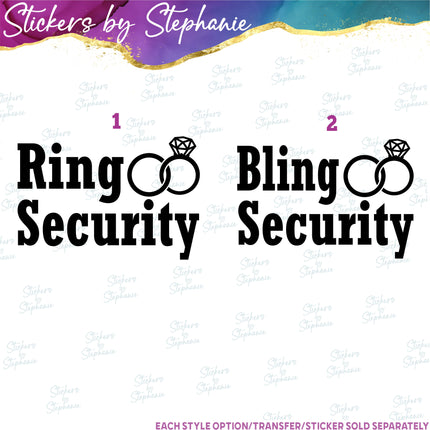 (s03-403) Ring Security Bling Iron-On Transfer or Sticker