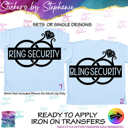 (s03-404) Ring Security Bling Iron-On Transfer or Sticker