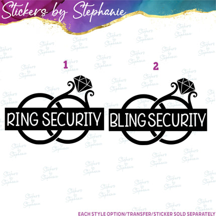 (s03-404) Ring Security Bling Iron-On Transfer or Sticker
