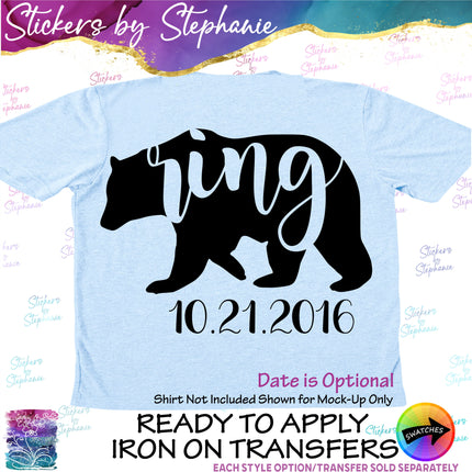 (s03-407) Ring Bear Iron-On Transfer or Sticker