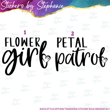 (s03-409) Flower Girl Petal Patrol Iron-On Transfer or Sticker