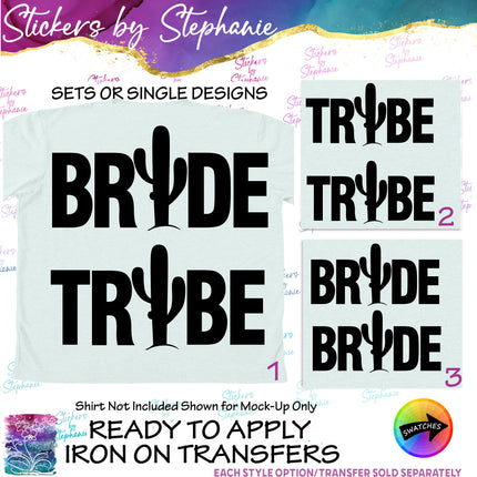 (s03-425) Bride Tribe Cactus Iron-On Transfer or Sticker