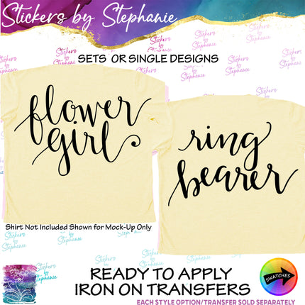 (s03-429) Flower Girl Ring Bearer Iron-On Transfer or Sticker