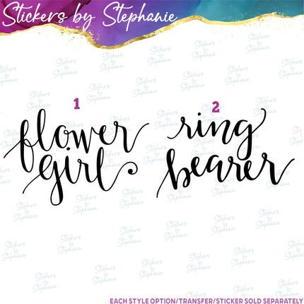 (s03-429) Flower Girl Ring Bearer Iron-On Transfer or Sticker