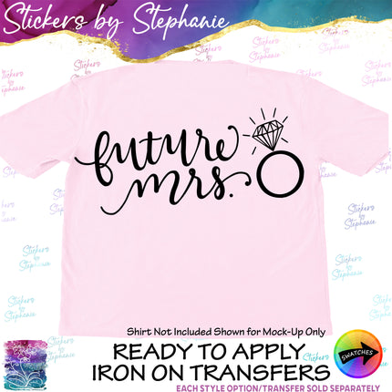 (s03-430) Futre Mrs Diamond Engagement RingIron-On Transfer or Sticker
