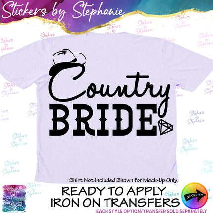 (s03-437) Country Bride Iron-On Transfer or Sticker