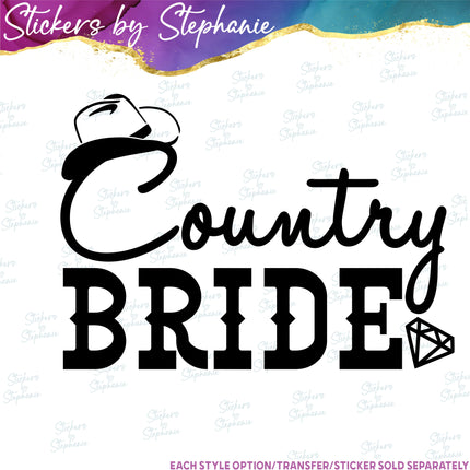 (s03-437) Country Bride Iron-On Transfer or Sticker