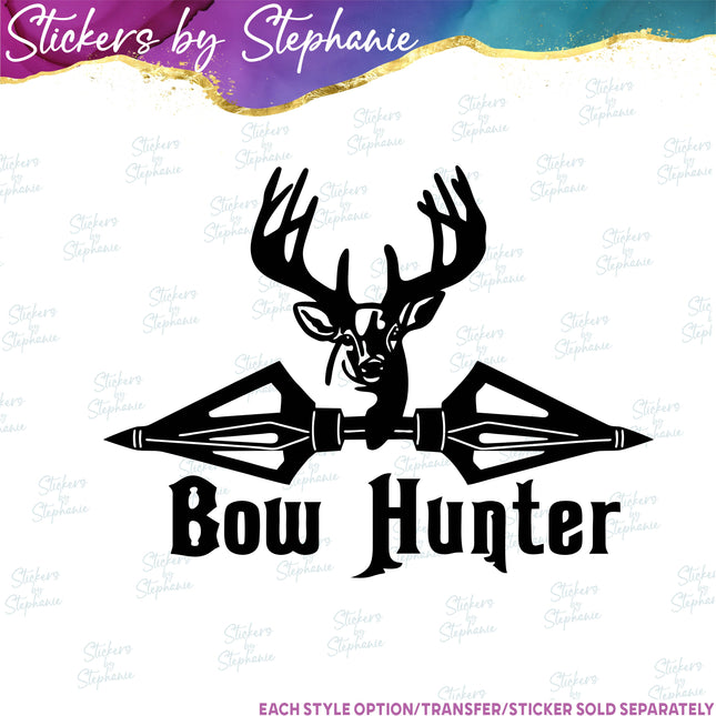 (s03-716) Bow Hunter Deer Iron-On Transfer or Sticker