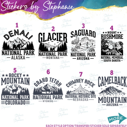 (s03-717) National Parks Family Vacation Travel Iron-On Transfer or Sticker