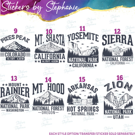 (s03-717) National Parks Family Vacation Travel Iron-On Transfer or Sticker