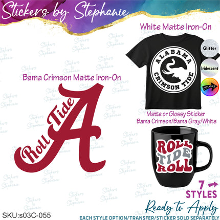 (s03C-055) Alabama Iron-On Transfer or Sticker