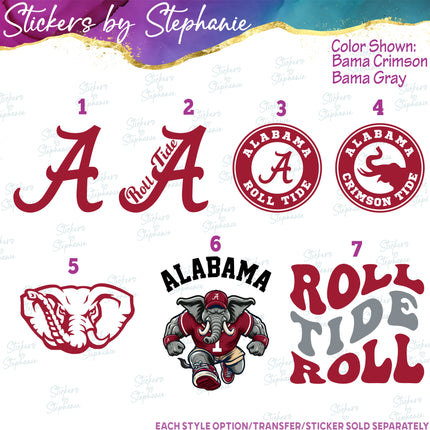 (s03C-055) Alabama Iron-On Transfer or Sticker
