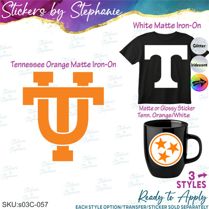 (s03C-057) University of Tennessee Iron-On Transfer or Sticker