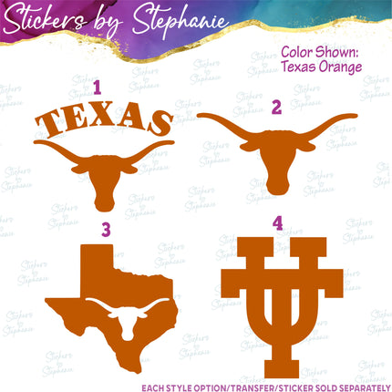 (s03C-058) University of Texas Iron-On Transfer or Sticker