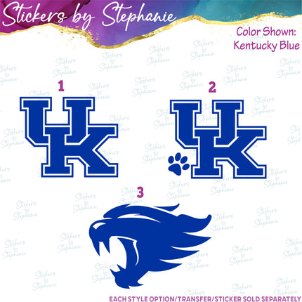 (s03C-061) Kentucky Wildcats Iron-On Transfer or Sticker