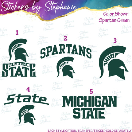 (s03C-065) Michigan State Spartans Iron-On Transfer or Sticker