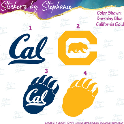 (s03C-066) Cal California Bears Iron-On Transfer or Sticker
