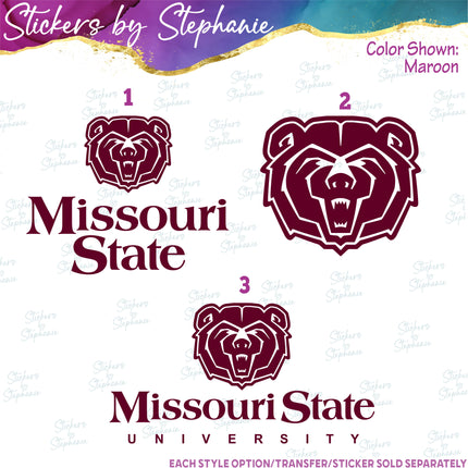 (s03C-072) Missouri State Iron-On Transfer or Sticker
