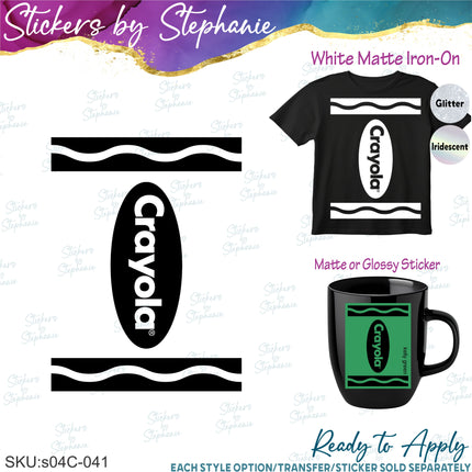 (s03C-077) Crayola Logo Iron-On Transfer or Sticker