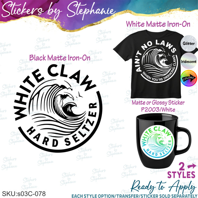 (s03C-078) Whtie Claw Logo Iron-On Transfer or Sticker