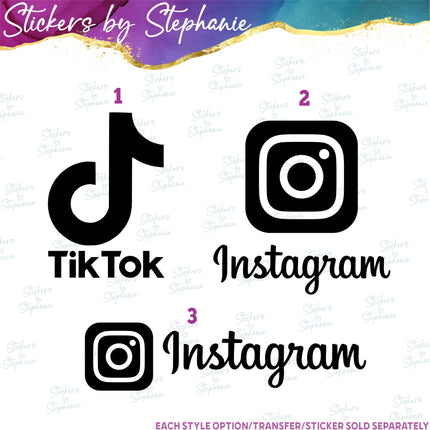 (s03C-079) Tik Tok Instagram Logo Iron-On Transfer or Sticker
