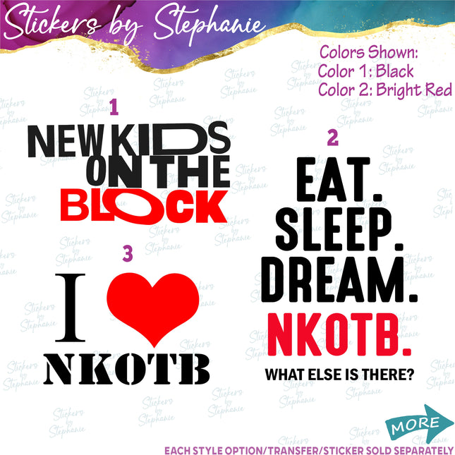(s03C-080) NKOTB Iron-On Transfer or Sticker