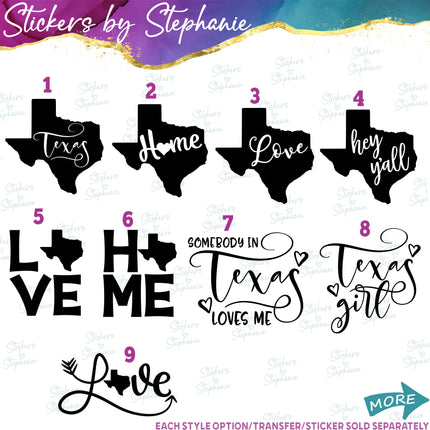 (s03S-043) Texas State Home Love Roots Iron-On Transfer or Sticker