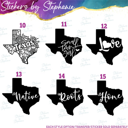 (s03S-043) Texas State Home Love Roots Iron-On Transfer or Sticker