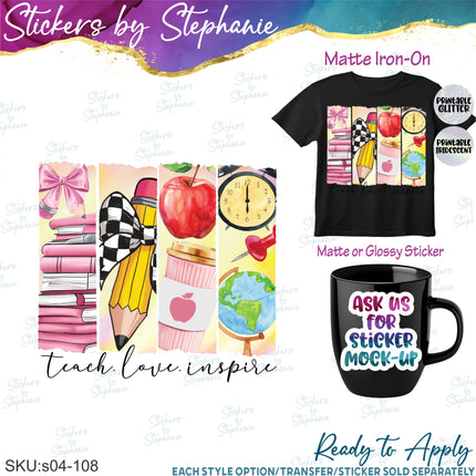(s04-108) Teacher Life Iron-On Transfer or Sticker