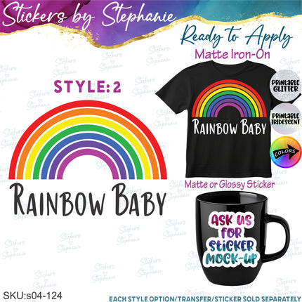 (s04-124) Rainbow Baby Iron-On Transfer