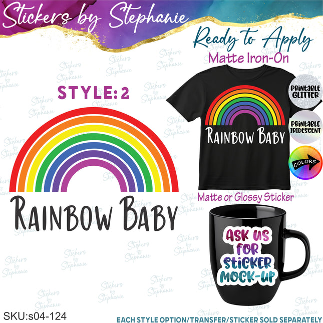 (s04-124) Rainbow Baby Iron-On Transfer
