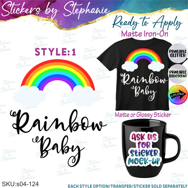 (s04-124) Rainbow Baby Iron-On Transfer