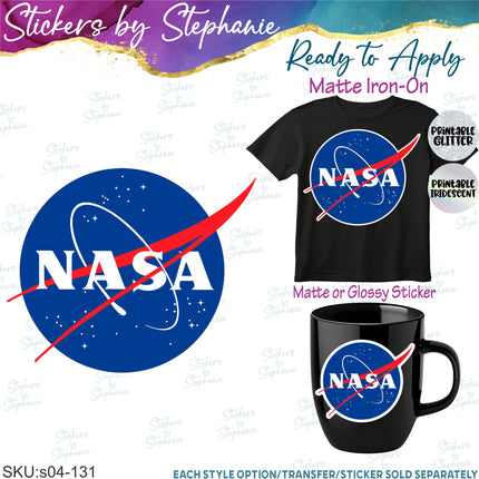 (s04-131) Nasa Iron-On Transfer or Sticker