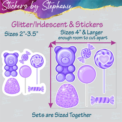 (s04-158) Candy Sweets Set Iron-On Transfer or Sticker