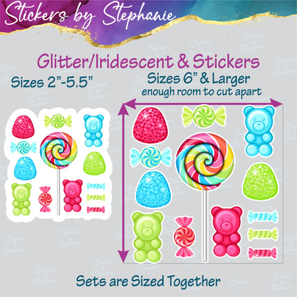 (s04-159) Candy Sweets Set Iron-On Transfer or Sticker
