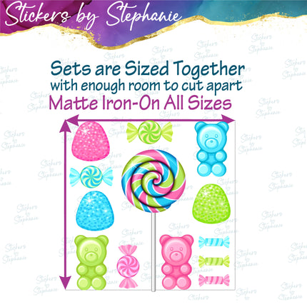(s04-159) Candy Sweets Set Iron-On Transfer or Sticker