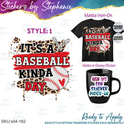 (s04-162) My Heart is on that Field Baseball Kinda Day Iron-On Transfer or Sticker
