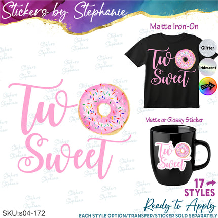 (s04-172) Two Sweet Donut Iron-On Transfer or Sticker
